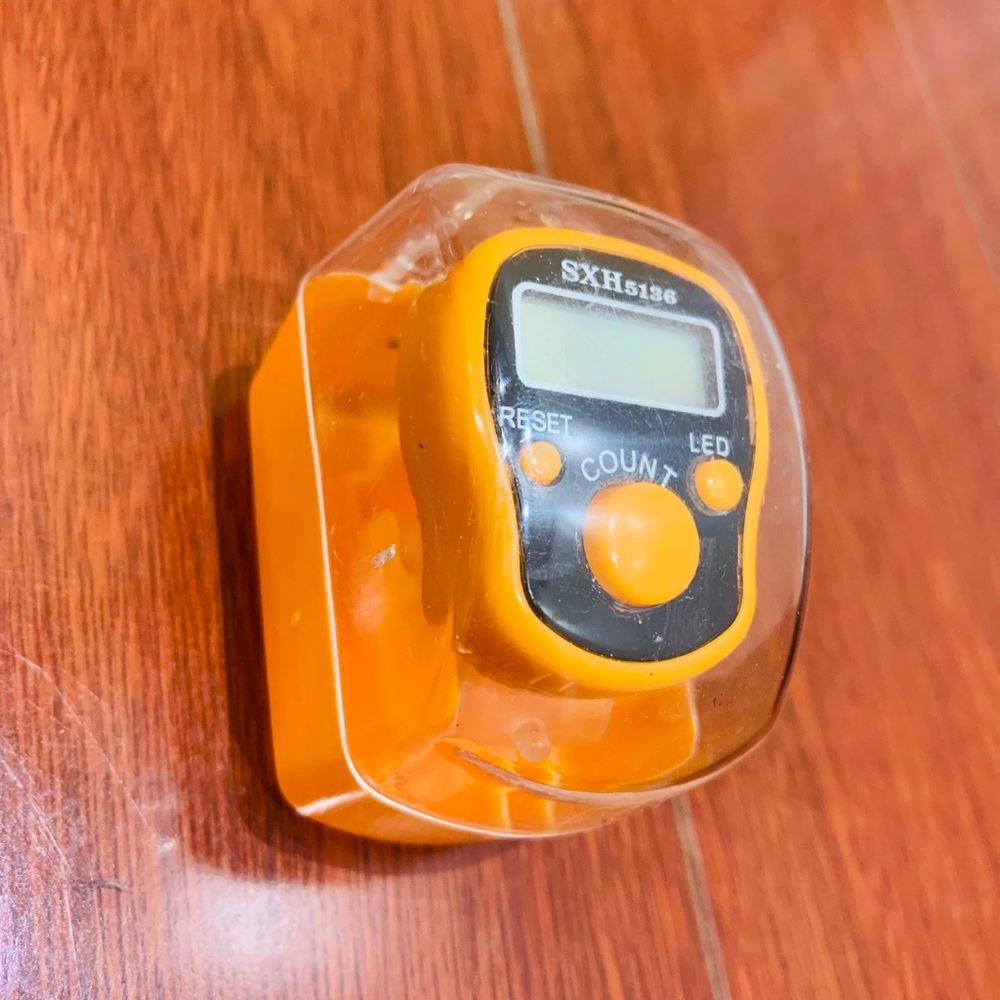 Finger Counter-Digital LED Electronic Finger Counter - Orange Colour